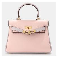 Top Layer Cowhide Mini Crossbody Bag 2025 New Single Shoulder Color Blocked Bag Genuine Leather Women's Bag 20x9x14cm balta