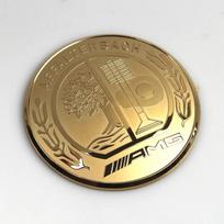 52mm 57mm Kietas 3D ir plokščias žvaigždės obuolio medžio ženklelis Nikelio automobilio emblema Mercedes Benz AMG vairo centro logotipui Sidabrinė Auksinė 52mm solid