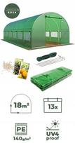 Sodo tunelinis šiltnamis Garden Rosa, 6x3 m, 18 m², UV-4 apsauga, 13 langų, žalia plėvelė
