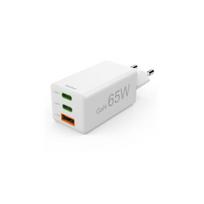 „Hama Mini Euro“ kelioninis įkroviklis, 2x USB-C, 1x USB-A, 65W, baltas