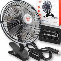 Automobilinis ventiliatorius LTC WTS3, 8 colių, 21 W, su spaustuku, 12/24 V, su osciliacija, juodas