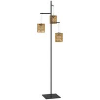 "Outsunny" saulės grindų lempos rotango saulės lempos su šviesos jutikliu 3 žibintai Automatinis boho stiliaus saulės šviesos IP44 vandeniui atspari saulės lempa Lauko lempa Saulės žibintas sodo balkonui Lauko vejos kiemas, Geltona
