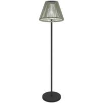 "Outsunny" saulės grindų lempa rotango saulės lempos su šviesos jutikliu 25 šviesos diodų automatinė saulės šviesa boho stiliaus IP44 vandeniui atspari saulės lempa lauko lempa sodo balkonui lauko vejai Ø33x135 cm, Pilka