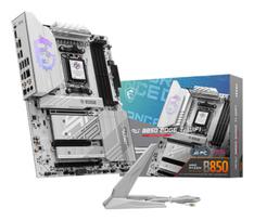 MSI Motherboard||AMD B850|SAM5|ATX|DDR5 Memory|4 Memory Slots|3xPCI-Express 16x|4xM.2|1xHDMI|1xAudio Input|1xAudio Output|4xUSB 2.0|1xUSB 3.0|2xUSB 3.2|3xUSB-C|1xOptical S/PDIF|1xRJ45|MPGB850EDGETIWIF
