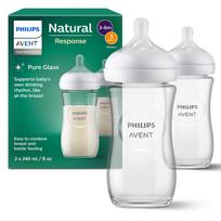 PHILIPS Avent Natural Response feeding bottle, 3-6 months, 240 ml, pack of 2 (SCY933/02)