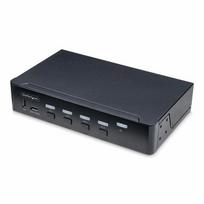 StarTech.com 4-Port DisplayPort KVM Switch, Single 4K 60Hz Monitor Support, 6 USB Ports, Push-Button and Hotkey Switching, DisplayPort 1.2, OS Independent, TAA Compliant