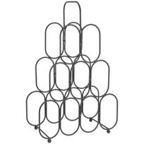 Juodo metalo vyno lentyna, lentyna, spintelė, lentyna vyno buteliams, 9 buteliai