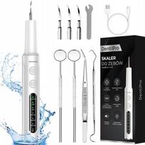 Ultragarsinis dantų akmenų valiklis DentiPro su 4 režimais ir LED apšvietimu, balta