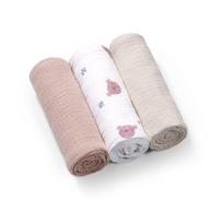 BabyOno BabyOno vystyklai medvilniniai 3 vnt kreminis 828/03