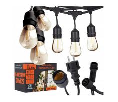 LED lauko dekoratyvinė girlianda 15xE27/1W/230V 15,94 m IP44 juoda