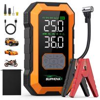 Automobilio užvedėjas su kompresoriumi 9000A 25000mAh – galingas 12V akumuliatoriaus paleidimo įrenginys su power bank ir LED žibintais benzinui ir 10.0L dyzeliui