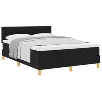 vidaXL Kiemas lova su pagalve su galvūgalio Juoda 140 x 200 cm audinys