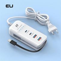 4 prievadų USB kištukinis prailgintuvas Įkrovimo stotelė Skirstytuvas 5V 4A USB TYPE C 3.0 Greitasis įkroviklis Telefono įkrovimo kištukas USB JAV ES elektros lizdas EU Plug