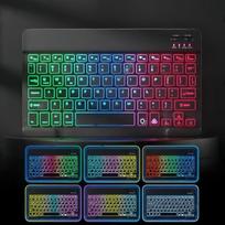Mini apšviesta RGB 10 colių Bluetooth klaviatūra 2.4G belaidė klaviatūra Įkraunama planšetiniam kompiuteriui Mobiliajam telefonui Windows Android iPad Klaviatūra