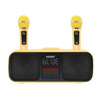 Karaokės aparatas suaugusiems ir vaikams Nešiojami garsiakalbiai su 2 UHF belaidžiais mikrofonais Palaiko AUX/USB/Type C/TF kortelę/Bluetooth Garso stiprinimo sistema mėlyna