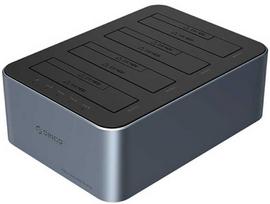 „Orico 6646C3-C“ 4 diskų prijungimo stotelė su neprisijungusio klonavimo funkcija, 2,5 colio / 3,5 colio SATA HDD/SSD – pilkos spalvos