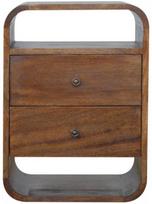 Artisan Furniture Riešutmedžio naktinis staliukas su 2 stalčiais