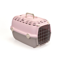 Stefanplast Transportavimo narvas „Horizon 1“ su metalinėmis durelėmis, 48x32x30cm, rožinis pilkas