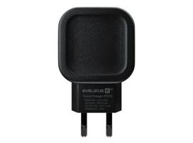 Evelatus universalus kelioninis įkroviklis su dviem USB 3.4A ETC03 juodas
