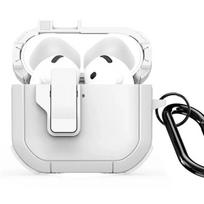 „Dux Ducis“ – „AirPods 4 PECP“ serijos PC+TPU dėklas su kabliuku, baltas