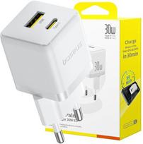 Ładowarka sieciowa Baseus Palm 30W USB-A, USB-C biała