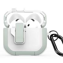 „Dux Ducis“ – „AirPods 4 PECP“ serijos PC+TPU dėklas su kabliuku, baltas ir žalias
