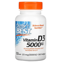 Doctor's Best Vitamin D3 125 mcg 5000 iu 360 softgels