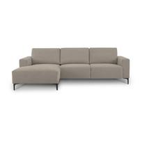 Šviesiai rudos spalvos kampinė sofa iš šenilinio audinio (su kairiuoju kampu/su gultu) Fabian – Scandic