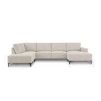 Smėlio spalvos kampinė sofa iš šenilinio audinio (su kairiuoju kampu/„U“ formos) Fabian – Scandic