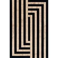 Juodos spalvos/smėlio spalvos iš vilnos kilimas 200x300 cm Agnus Art Deco II – Agnella