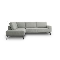 Šviesiai pilkos spalvos kampinė sofa iš šenilinio audinio (su kairiuoju kampu/„L“ formos) Amsterdam – Scandic