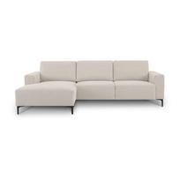 Smėlio spalvos kampinė sofa iš šenilinio audinio (su kairiuoju kampu/su gultu) Fabian – Scandic