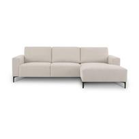 Smėlio spalvos kampinė sofa iš šenilinio audinio (su dešiniuoju kampu/su gultu) Fabian – Scandic