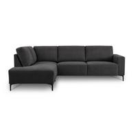 Antracito spalvos kampinė sofa iš šenilinio audinio (su kairiuoju kampu/„L“ formos) Fabian – Scandic
