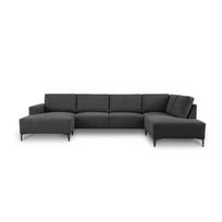 Antracito spalvos kampinė sofa iš šenilinio audinio (su dešiniuoju kampu/„U“ formos) Fabian – Scandic