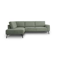 Žalios spalvos kampinė sofa iš šenilinio audinio (su kairiuoju kampu/„L“ formos) Amsterdam – Scandic