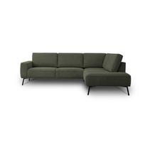 Tamsiai žalios spalvos kampinė sofa iš šenilinio audinio (su dešiniuoju kampu/„L“ formos) Amsterdam – Scandic
