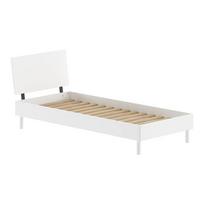 Baltos spalvos iš buko masyvo viengulė lova su lovos grotelėmis 90x200 cm Forrest – Vipack
