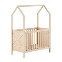 Natūralios spalvos iš pušies masyvo vaikiška lovelė reguliuojamas aukštis 60x120 cm Scott – Vipack