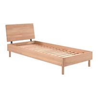 Natūralios spalvos iš ąžuolo masyvo viengulė lova su lovos grotelėmis 90x200 cm Forrest – Vipack