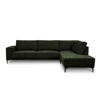Žalios spalvos kampinė sofa iš šenilinio audinio (su dešiniuoju kampu/„L“ formos) Copenhagen – Scandic