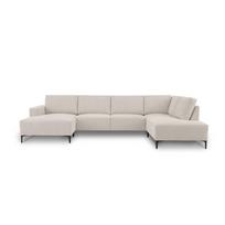 Smėlio spalvos kampinė sofa iš šenilinio audinio (su dešiniuoju kampu/„U“ formos) Fabian – Scandic