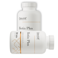 OstroVit Biotin Plus, 100 tablečių (Biotin Plus). Maisto papildas, vitaminai.