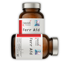 OstroVit Ferr Aid – Geležis, 60 kapsulių. Maisto papildas, vitaminai.