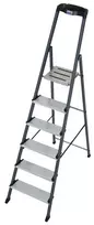 Kopėčios KRAUSE Securo, 6 pakopos, anoduotos, su įrankių laikikliu, darbinis aukštis 330cm