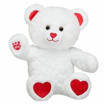 BUILD-A-BEAR PLIUŠAS Baltas meškutis su širdelėmis, 30 cm