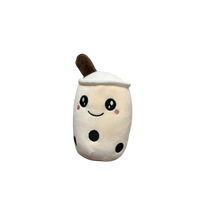 Mielas pliušinis žaislas / pagalvė Boba Bubble Tea, kreminė