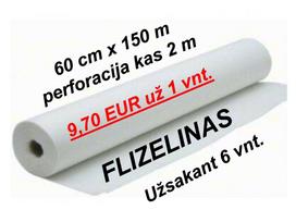 Vienkartinė paklodė flizelinas 60 cm x 150 m su perforacija kas 2 m, po 9,70 EUR už 1 vnt. užsakant 6 vnt, patiesalas, paklotas, užtiesalas kušetei, gultui, balta neaustinė medžiaga, rulone