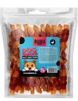 BUBU PETS šunų skanėstai – ančių juostelės su saldžiosiomis bulvėmis, 500 g