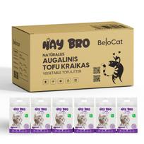 TOFU kraikas katėms „HayBro ” (Juodųjų serbentų kvapas), 7L x 6 vnt ( dėžė )